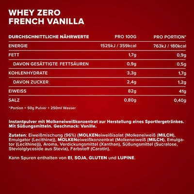Whey ZERO (908g) - French Vanilla