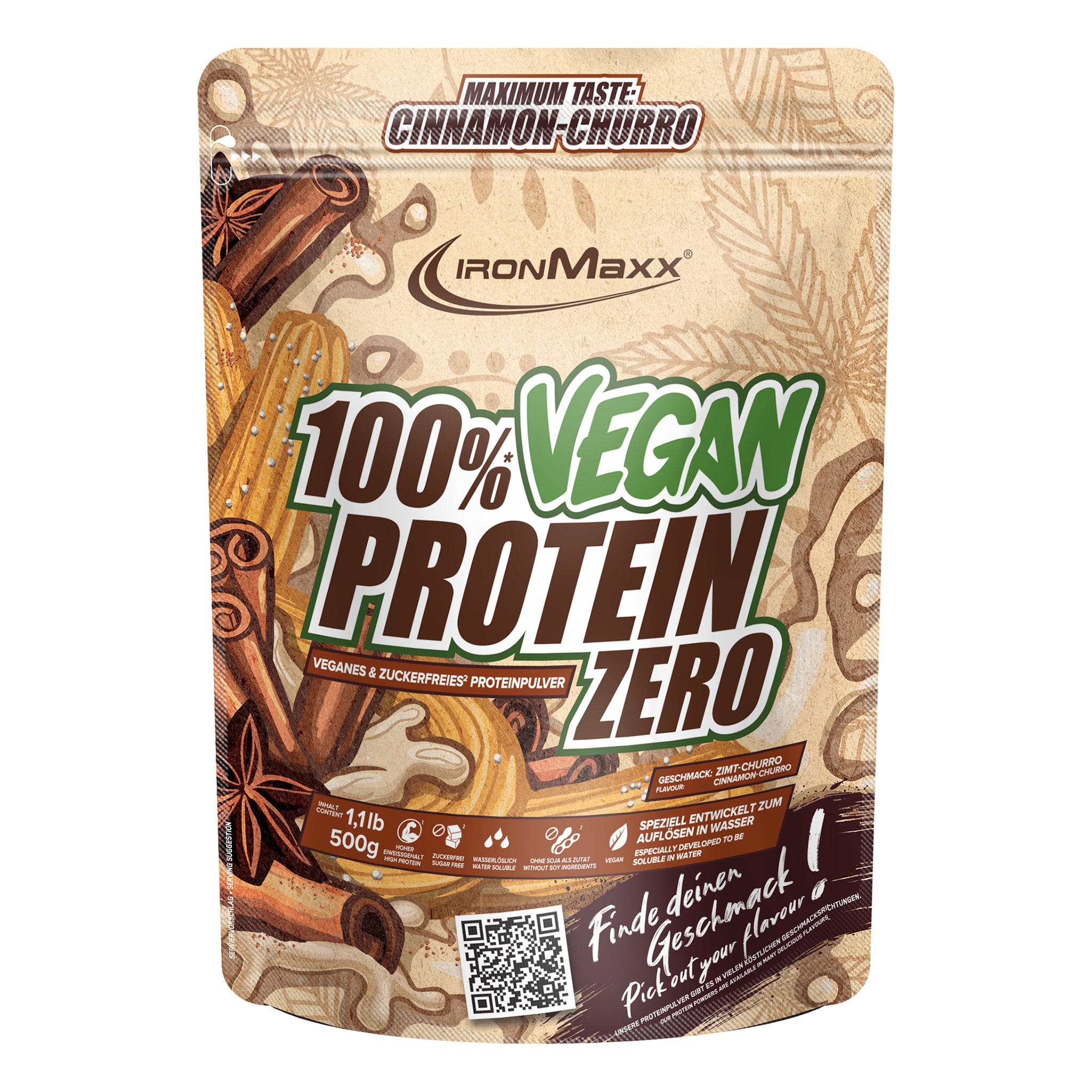 100% Vegan Protein Zero (500g) - Cinnamon Churro