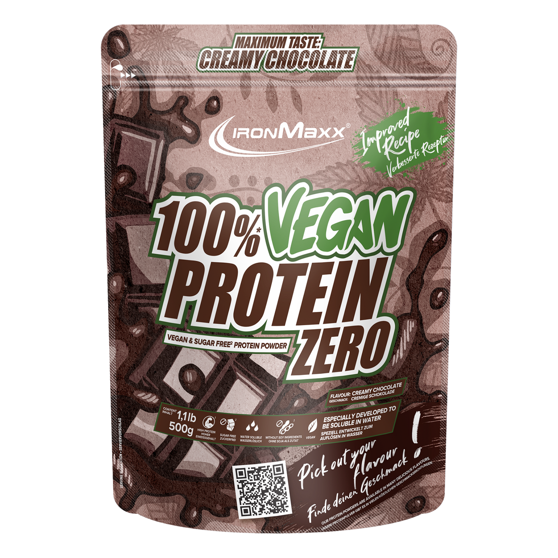 100% Vegan Protein Zero (500g) - Chocolate