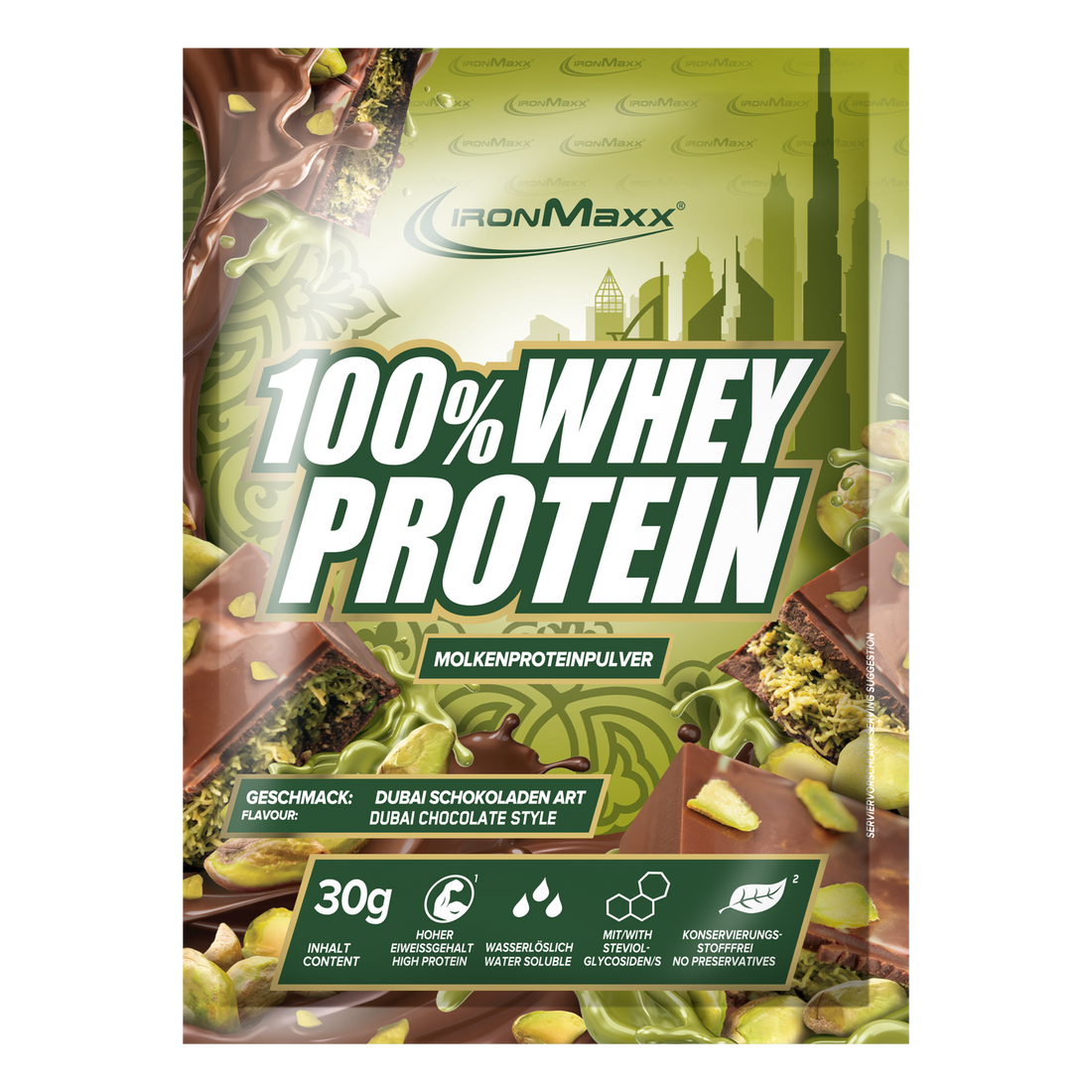 100% Whey Protein - 30g Sachet - Dubai Chocolate Style