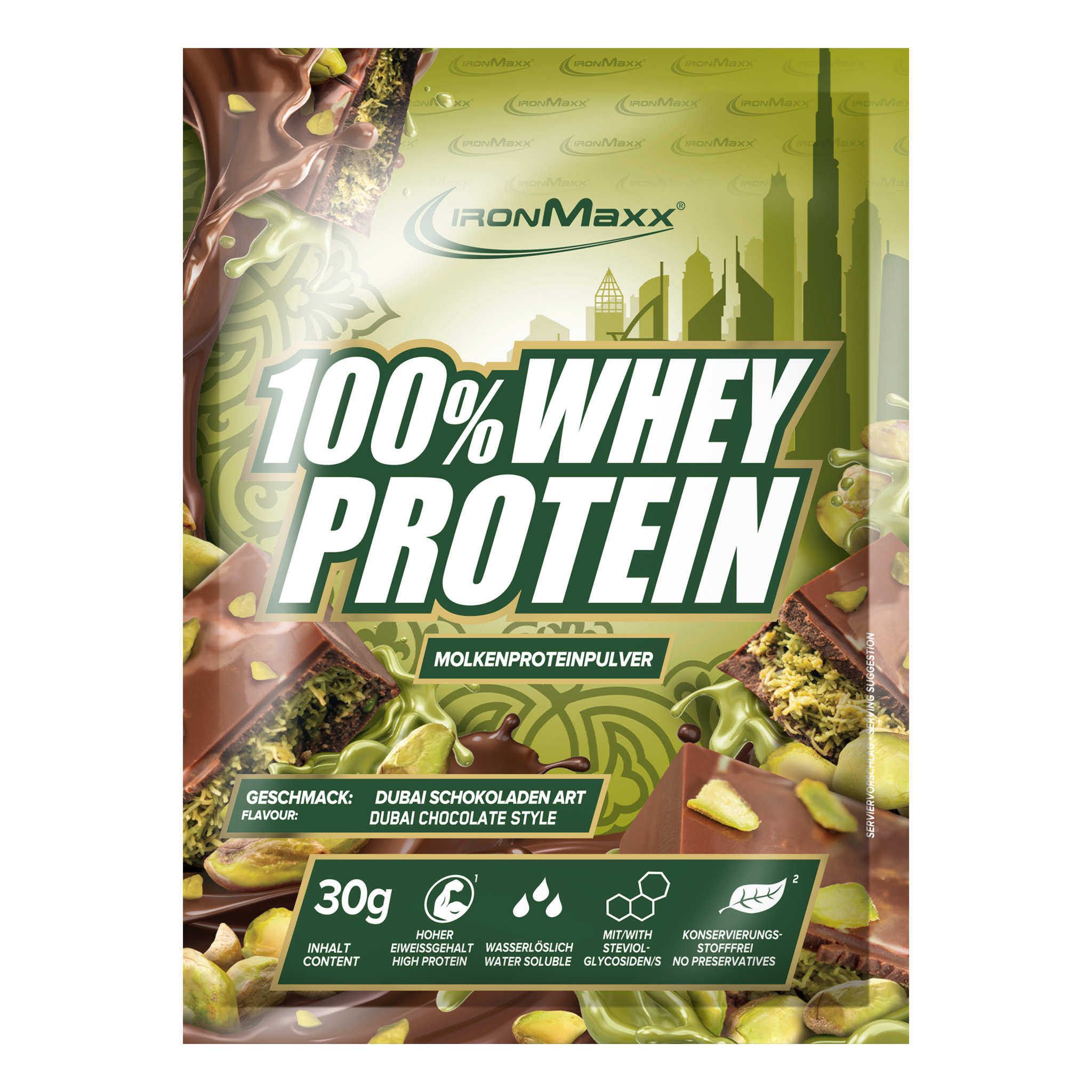 100% Whey Protein (30g) - Dubai Chocolate Style