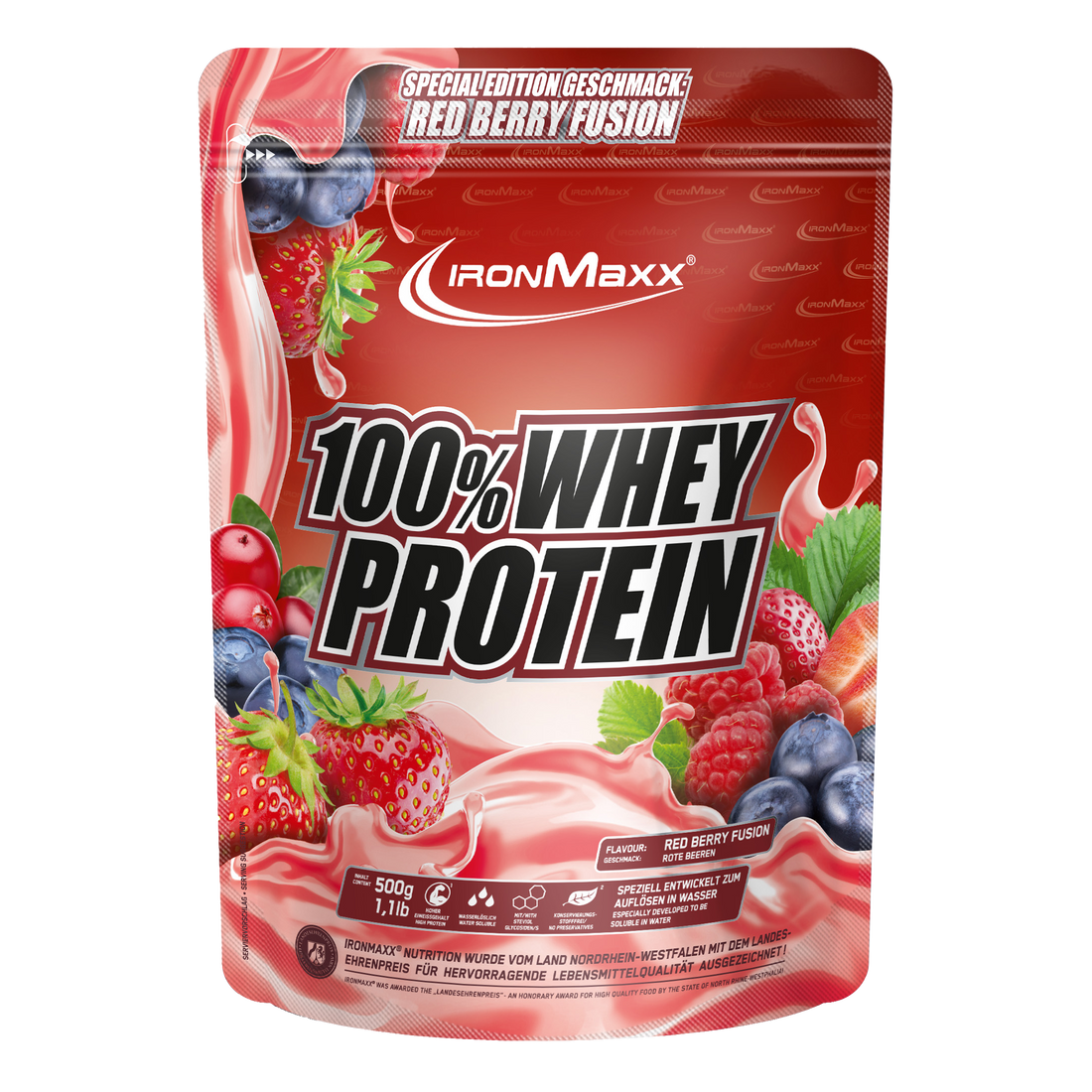 100% Whey Protein - 500g Beutel - Red Berry Fusion (Special Edition)