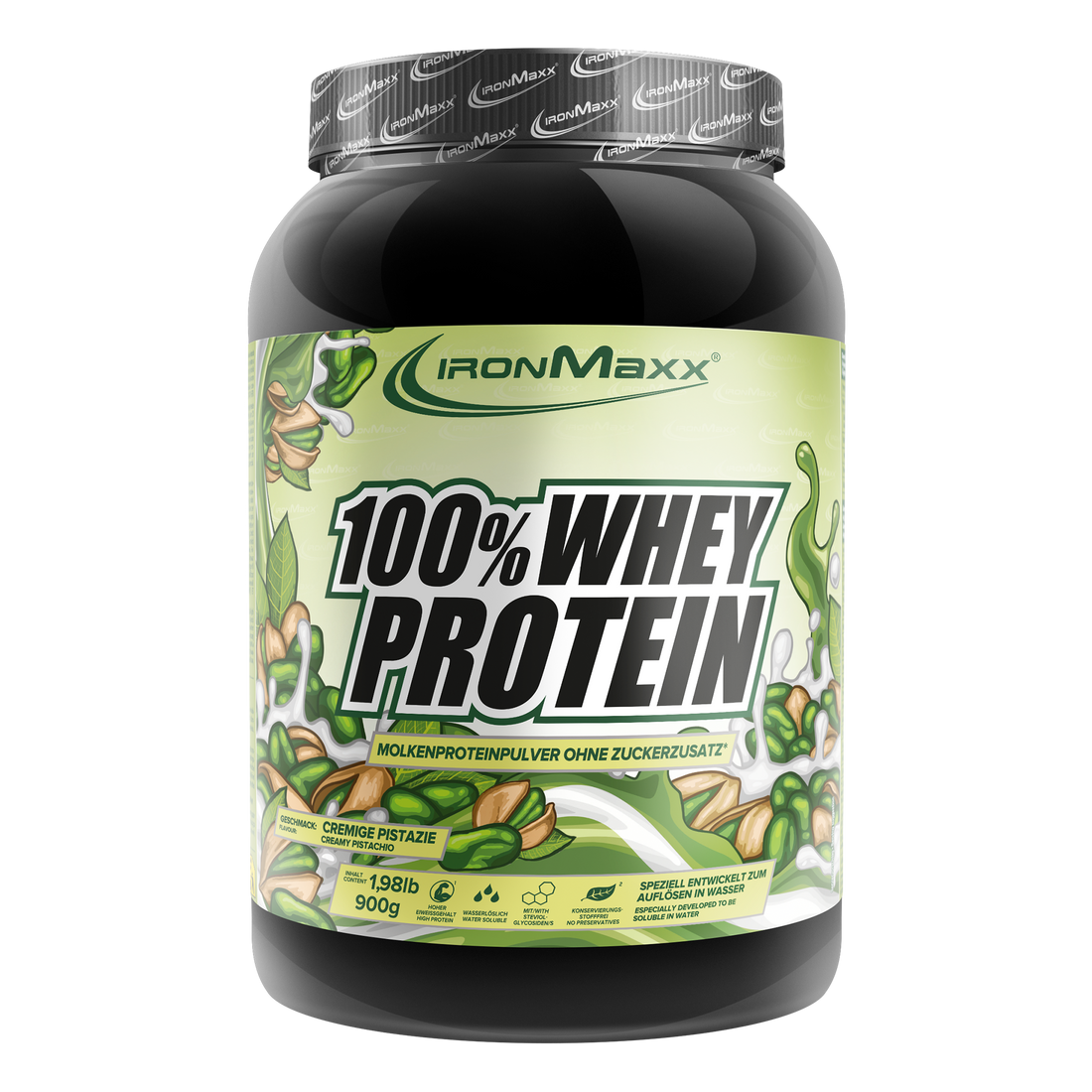 100% Whey Protein - 900g Dose - Cremige Pistazie