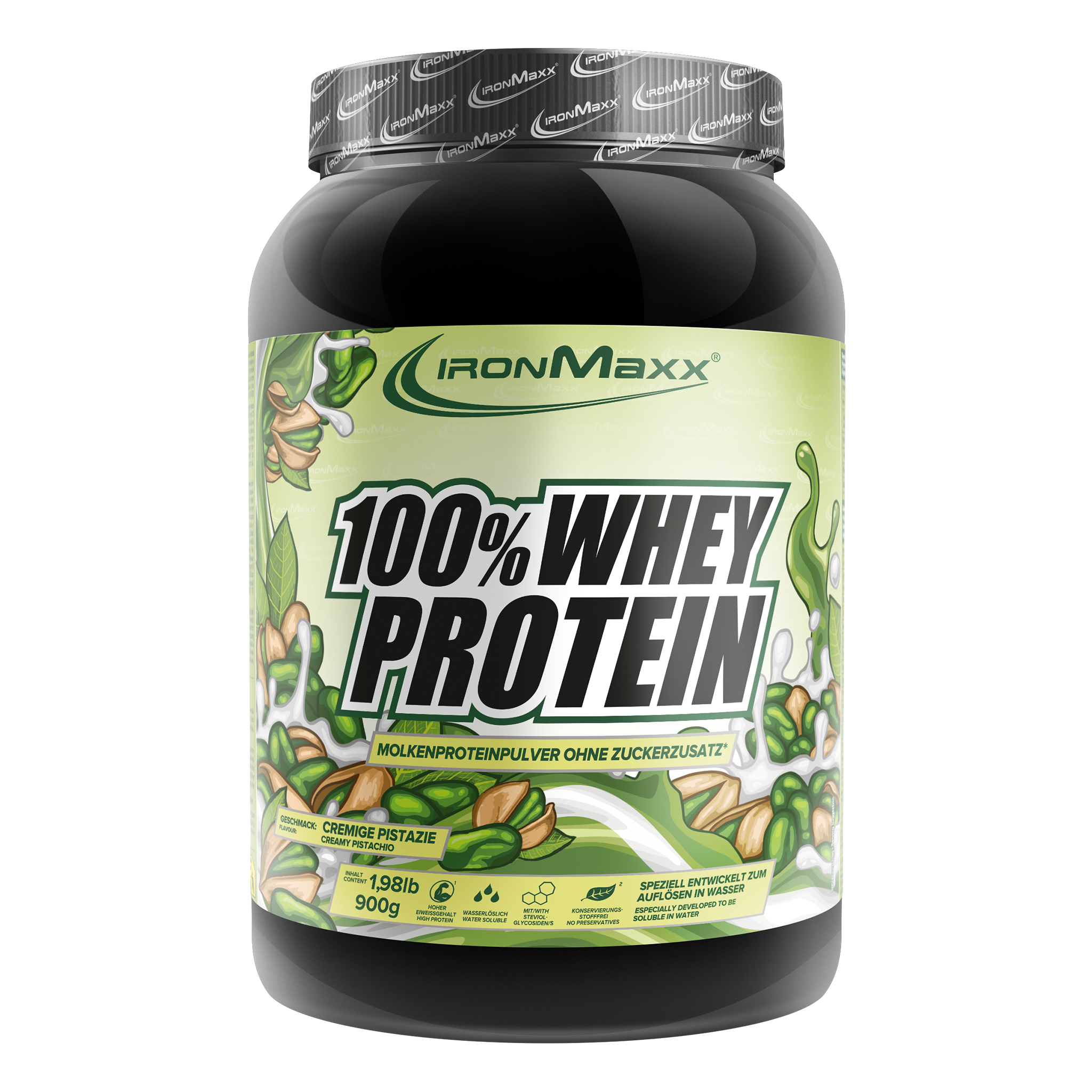 100% Whey Protein - 900g Dose - Cremige Pistazie