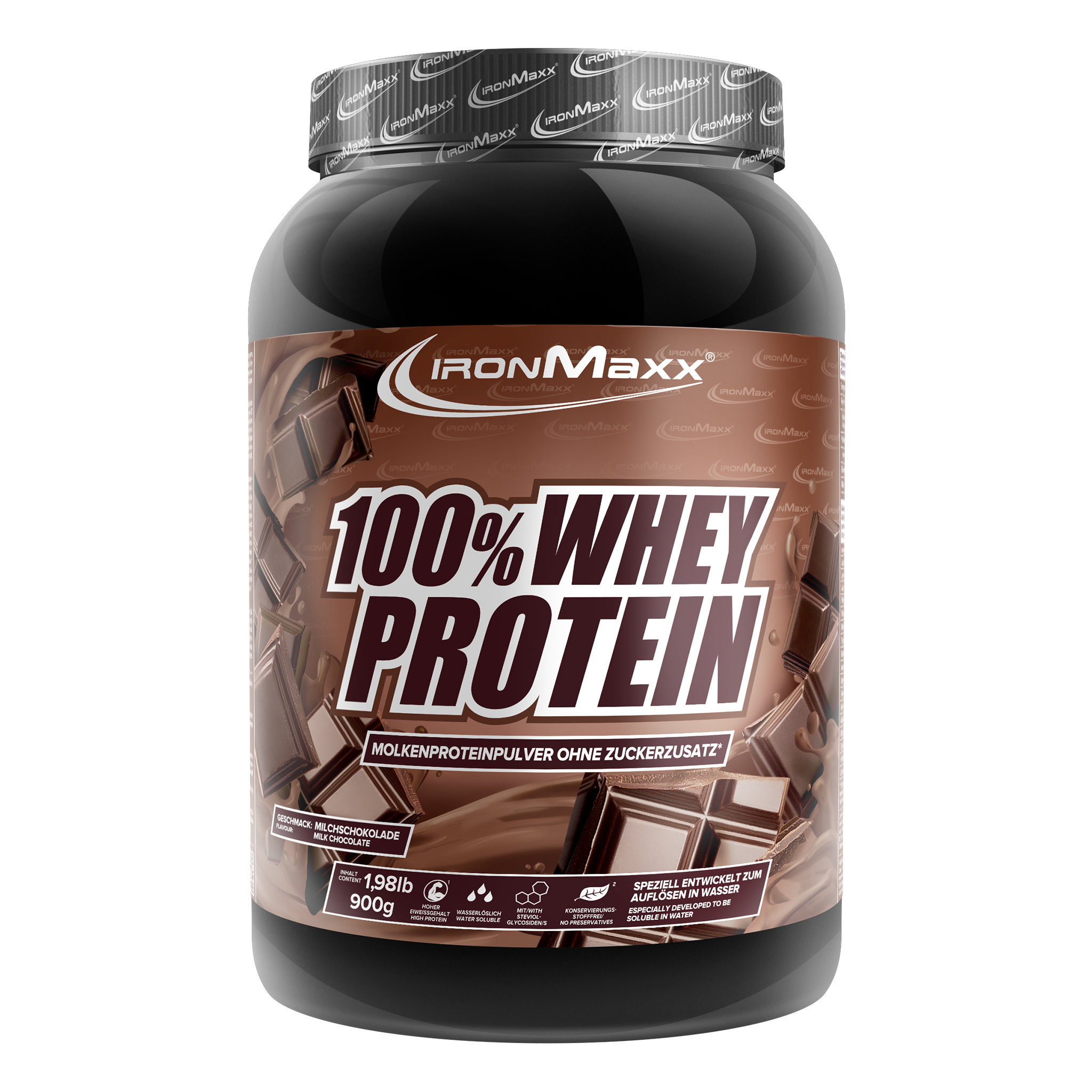 100% Whey Protein - 900g can - milk chocolate