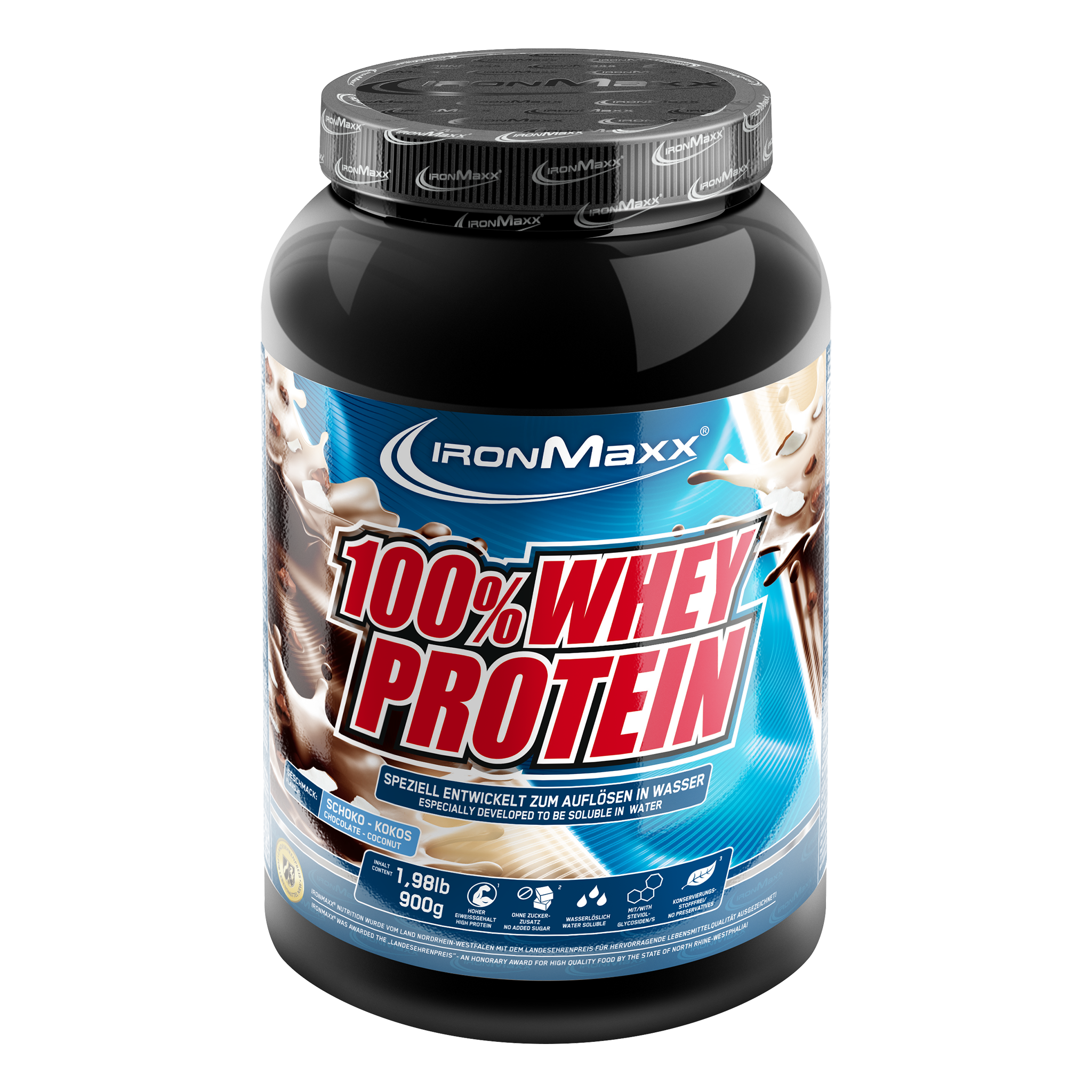 100% Whey Protein - 900g can - Chocolate Coconut