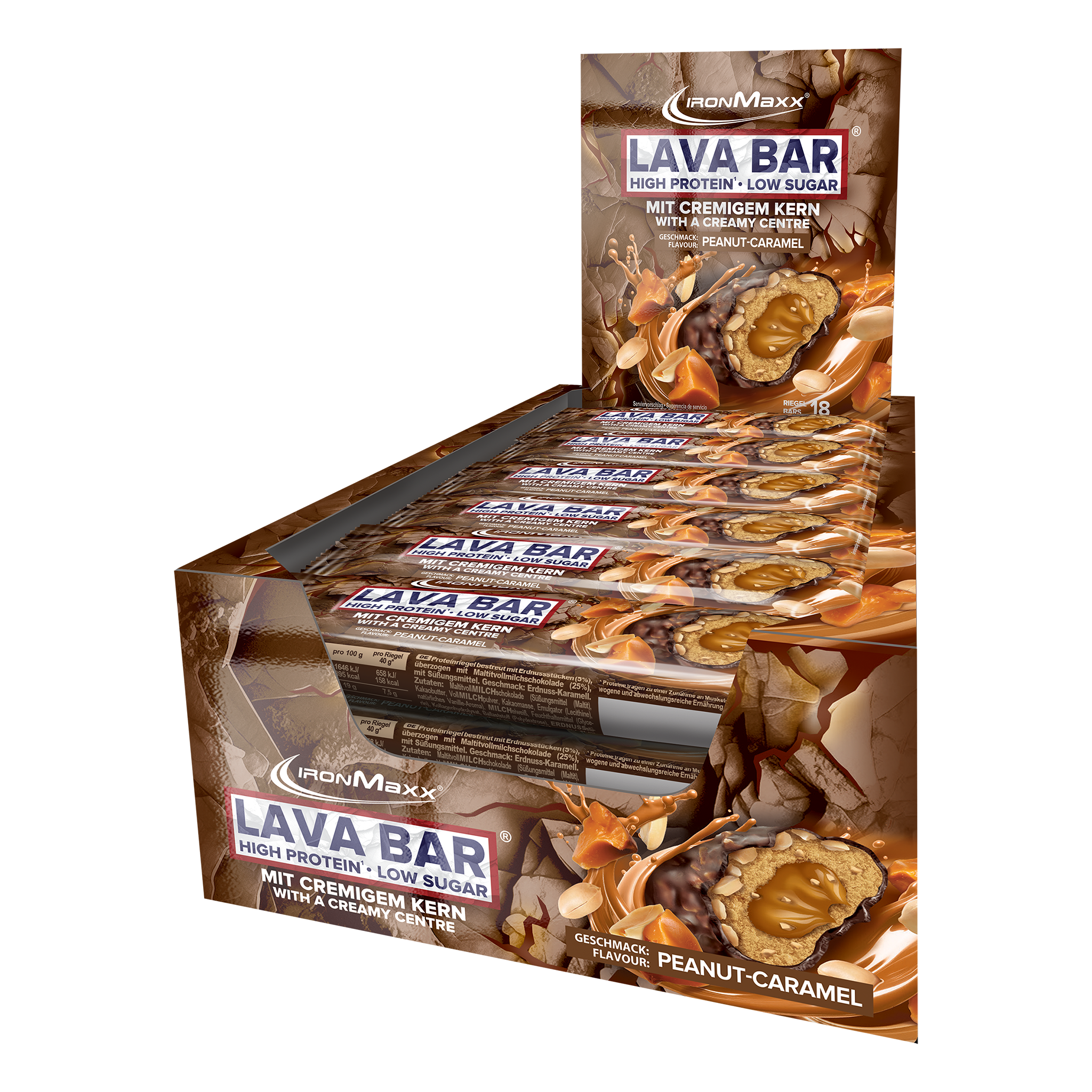 Lava Bar Protein Bar (18x40g Tray) - Peanut Caramel