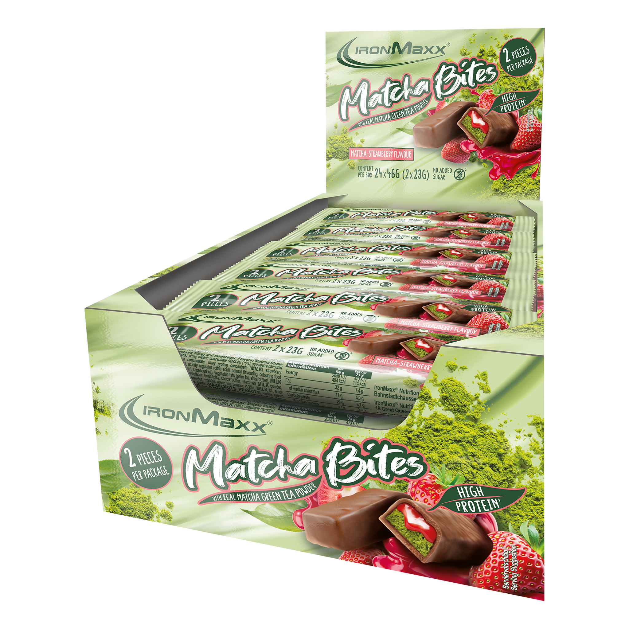 Matcha Bites (24x46g) - Matcha-Strawberry