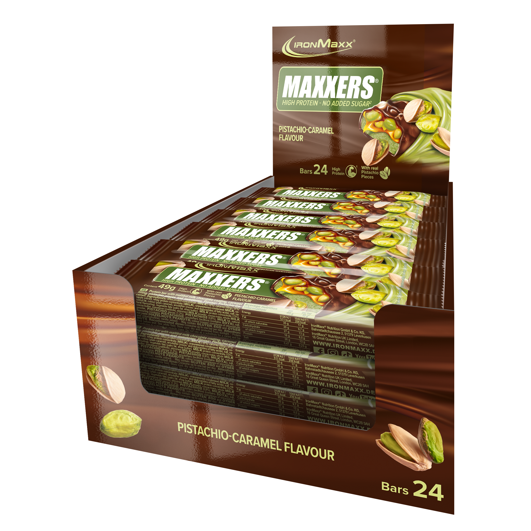 Maxxers (24x49g) - Milk Choc Pistachio Caramel
