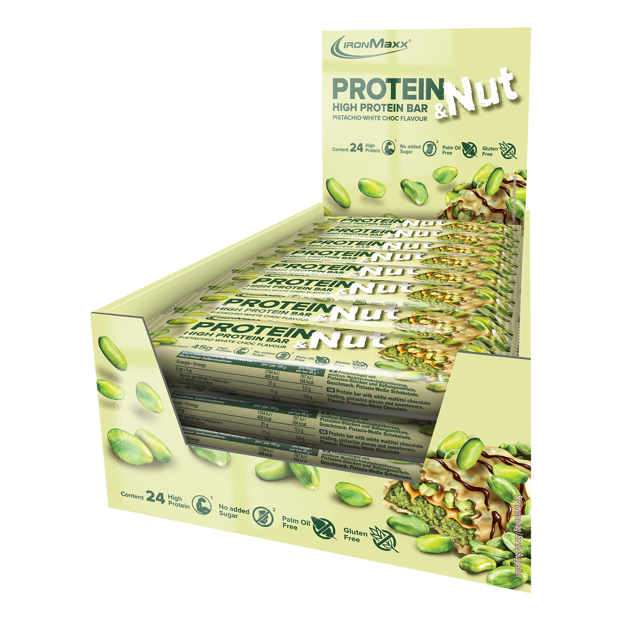 Protein & Nut - Pistachio-White Choc (24x45g)