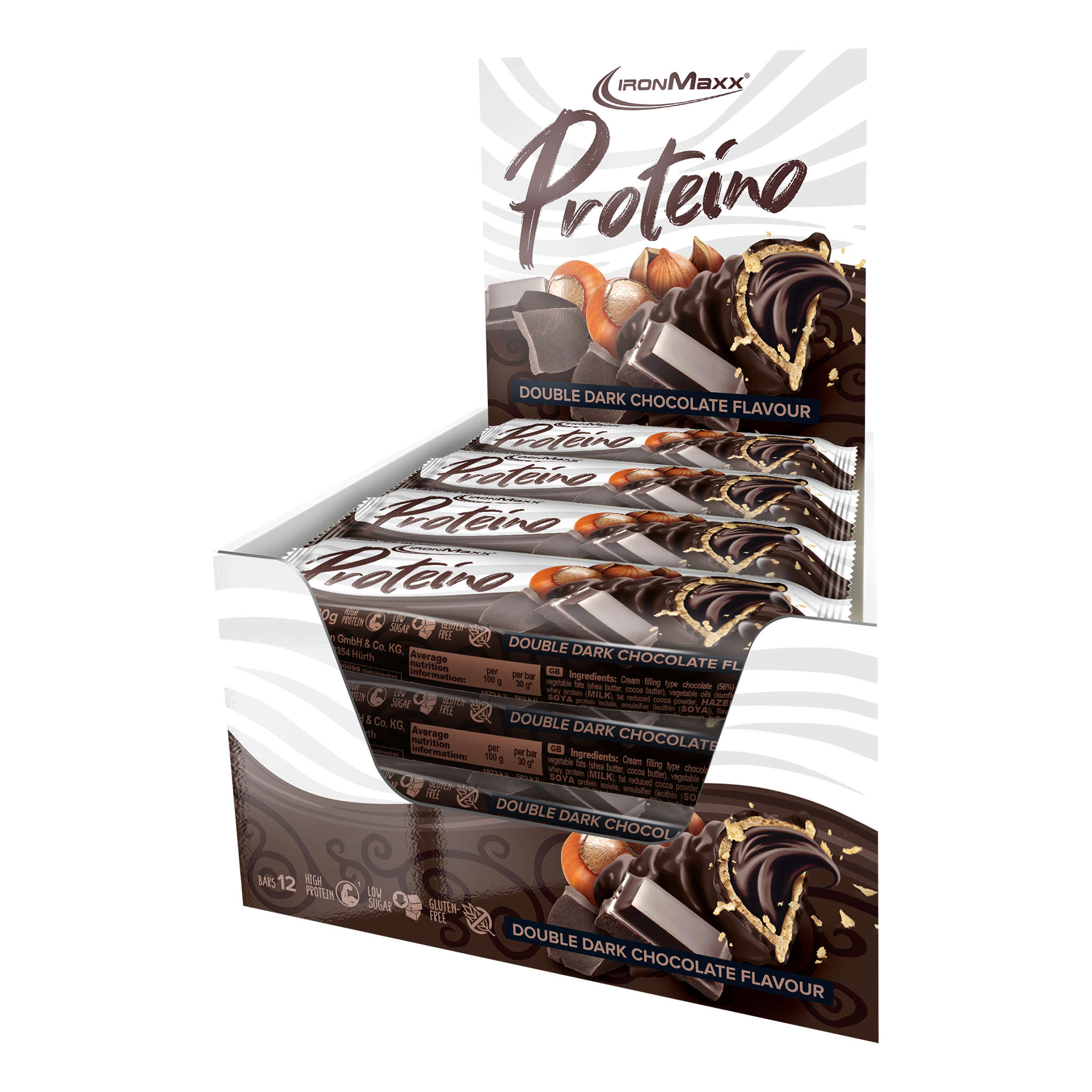 Proteino (12x30g Tray) - Double Dark Chocolate