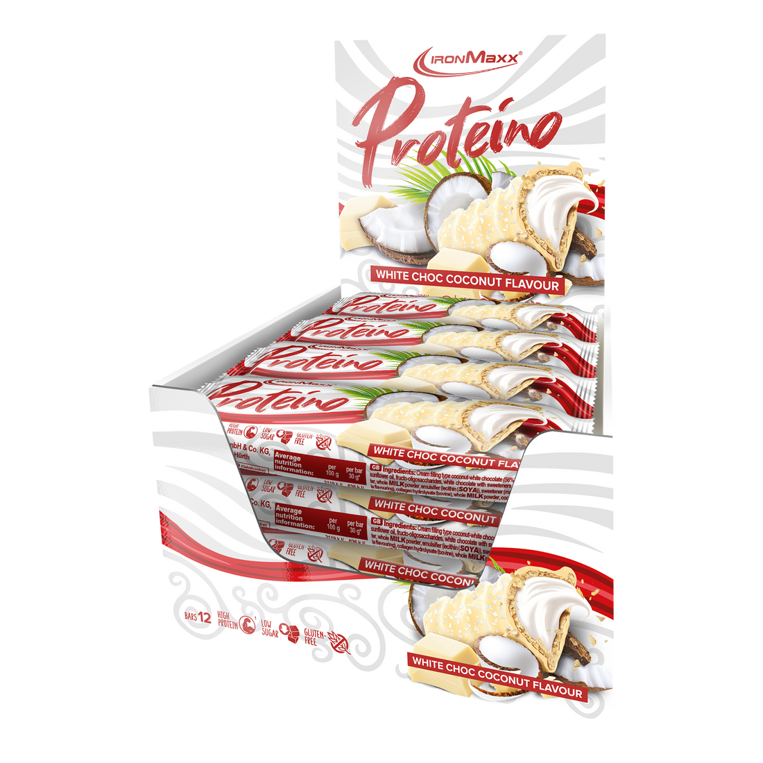 Proteino (12x30g Tray) - White Choc Coconut