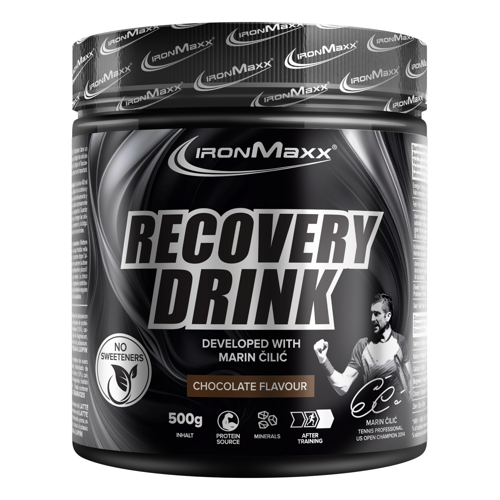 Recovery Drink Pulver - Chocolate - 500g Dose - Marin Cilic