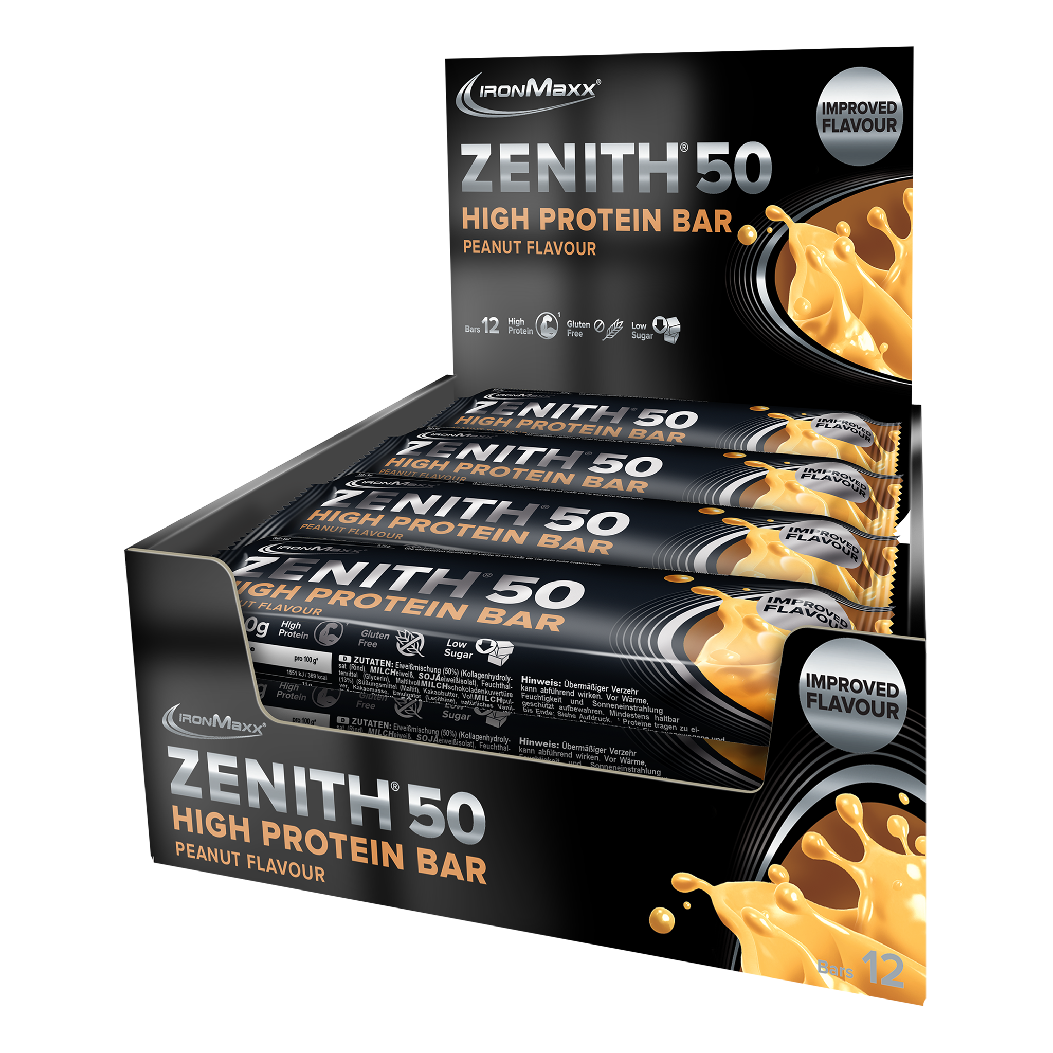 ZENITH® 50 Protein Riegel (12x100g) - Erdnuss