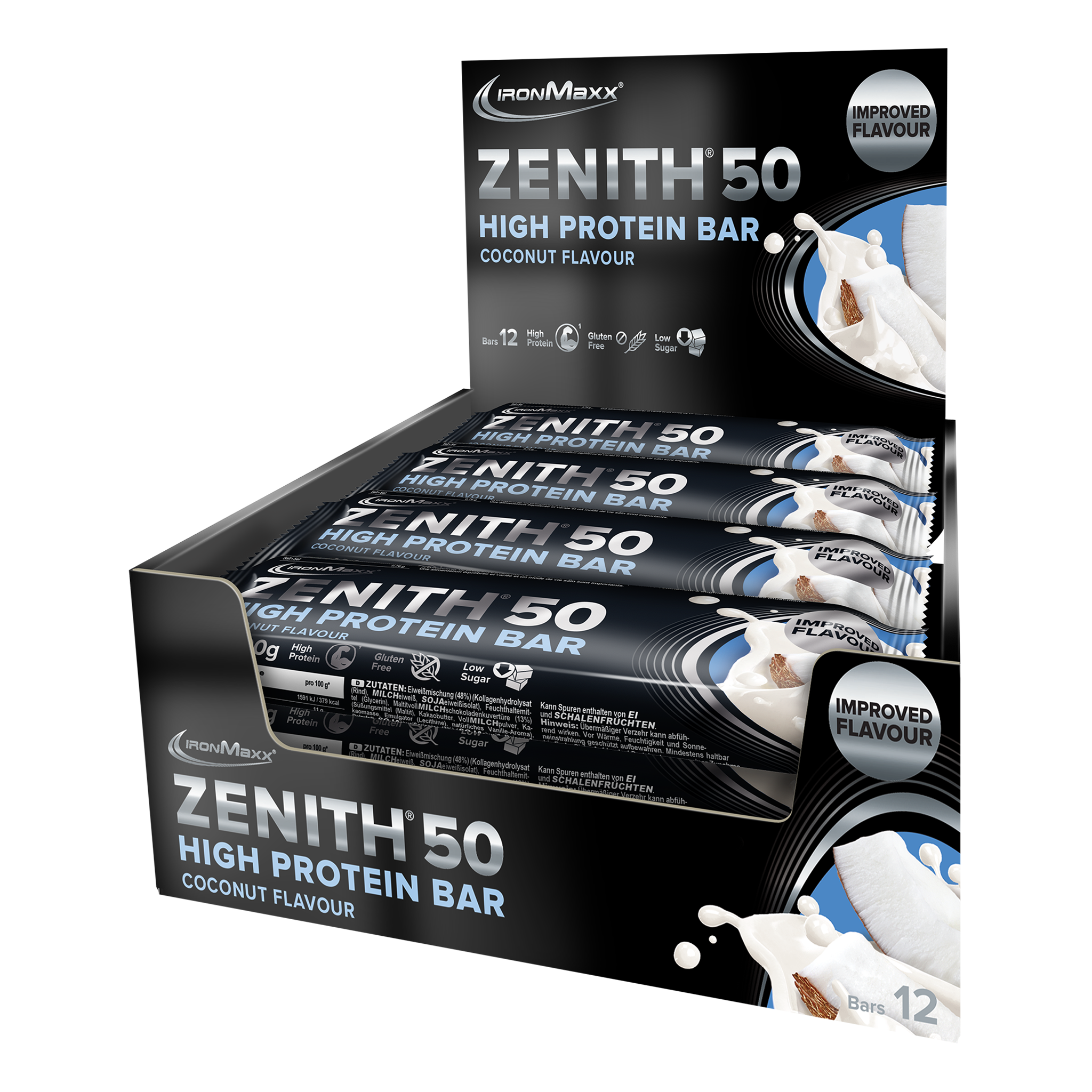 ZENITH® 50 Protein Riegel (12x100g) - Kokosnuss