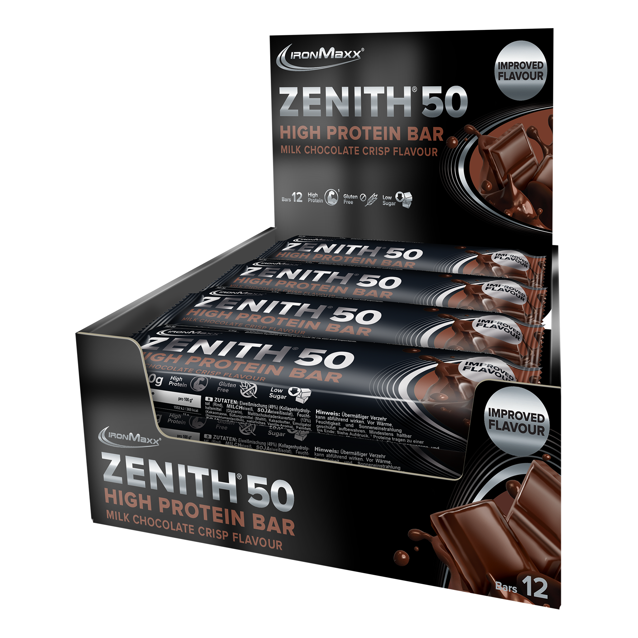 ZENITH® 50 Protein Riegel (12x100g) - Schokolade Crisp