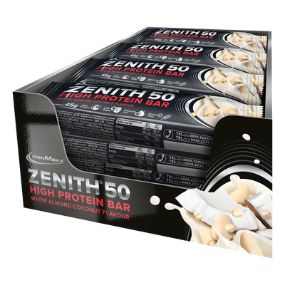 ZENITH® 50 Protein Riegel (16x45g) - White Almond Coconut Crisp