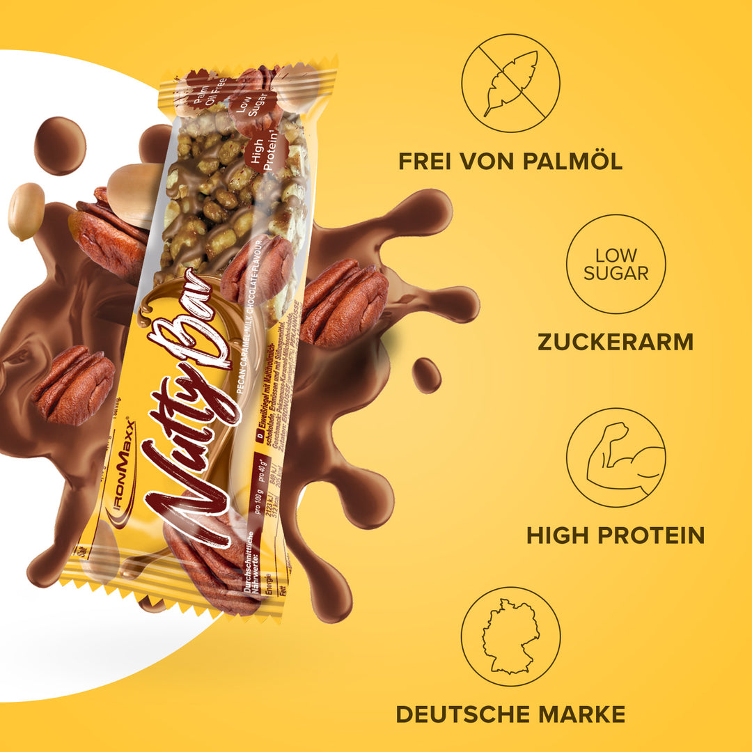 Nutty Bar (12x40g) - Pecan Caramel Milk Chocolate