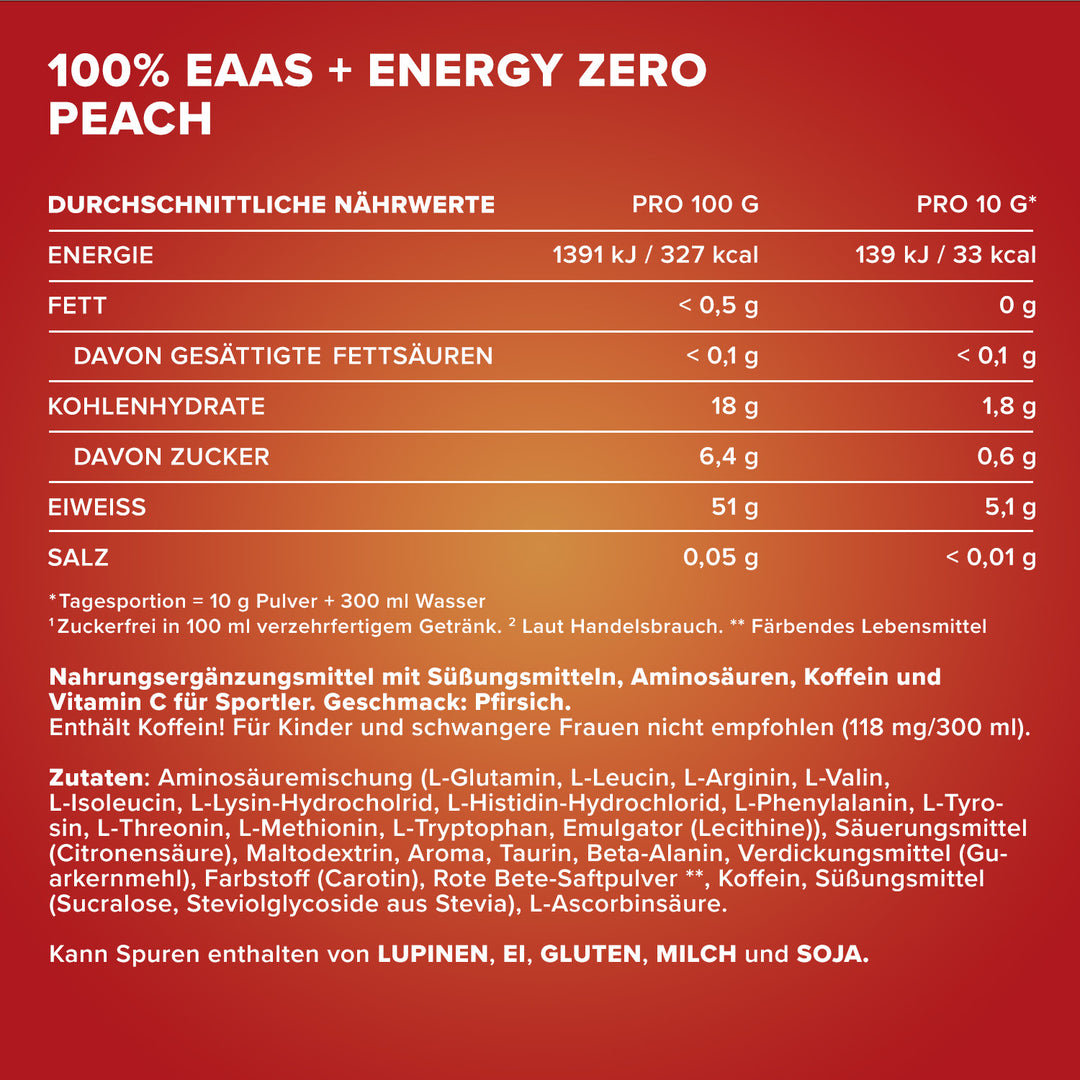 EAAs + Energy ZERO (500g) - Peach