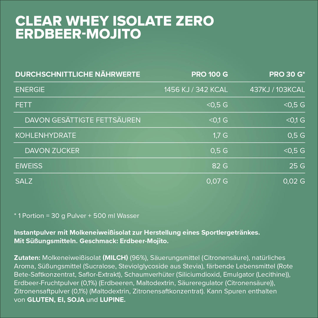 Clear Whey Isolate ZERO (400g) - Strawberry Mojito
