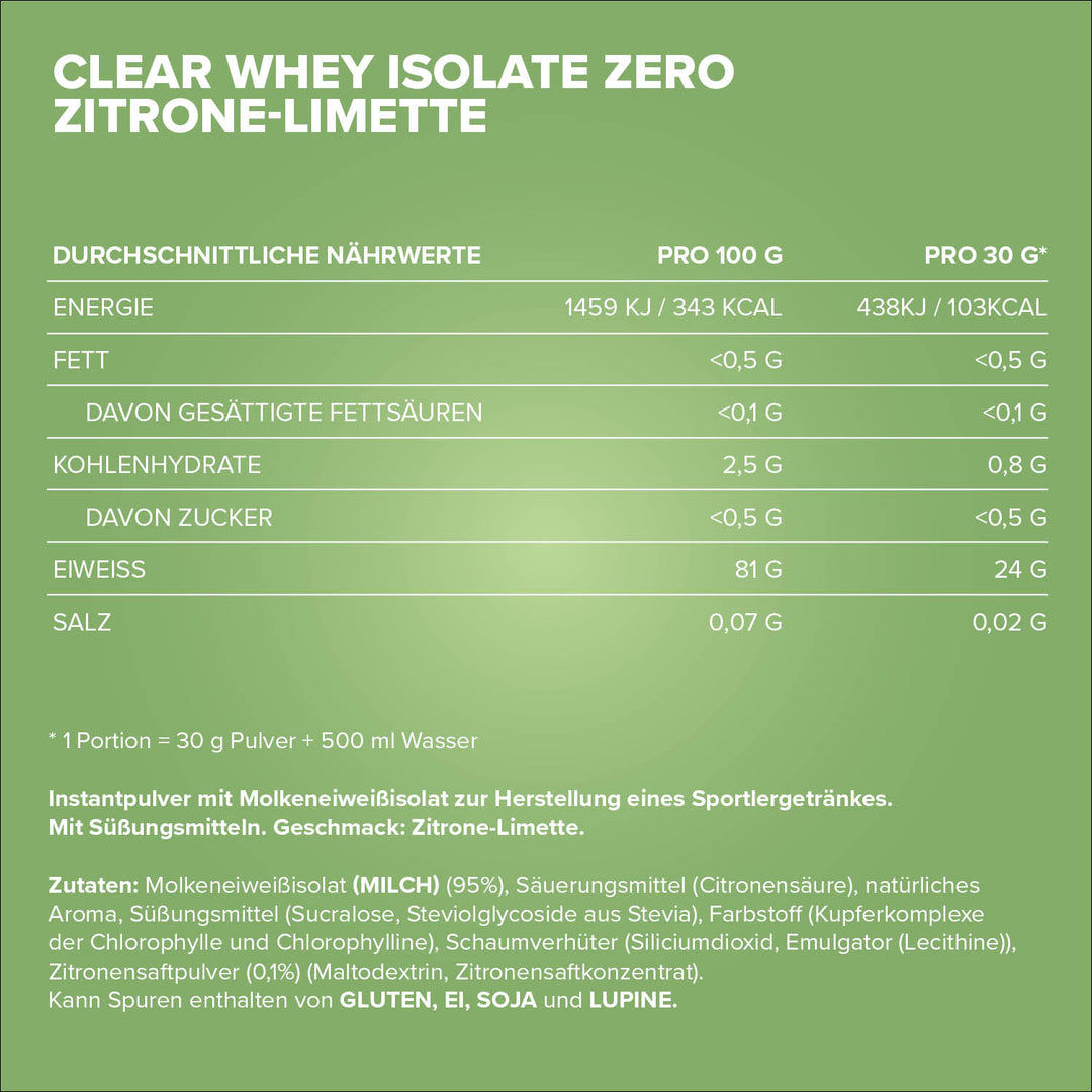 Clear Whey Isolate ZERO (400g) - Lemon Lime