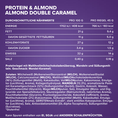 Protein & Almond (24x45g) - Almond Double Caramel