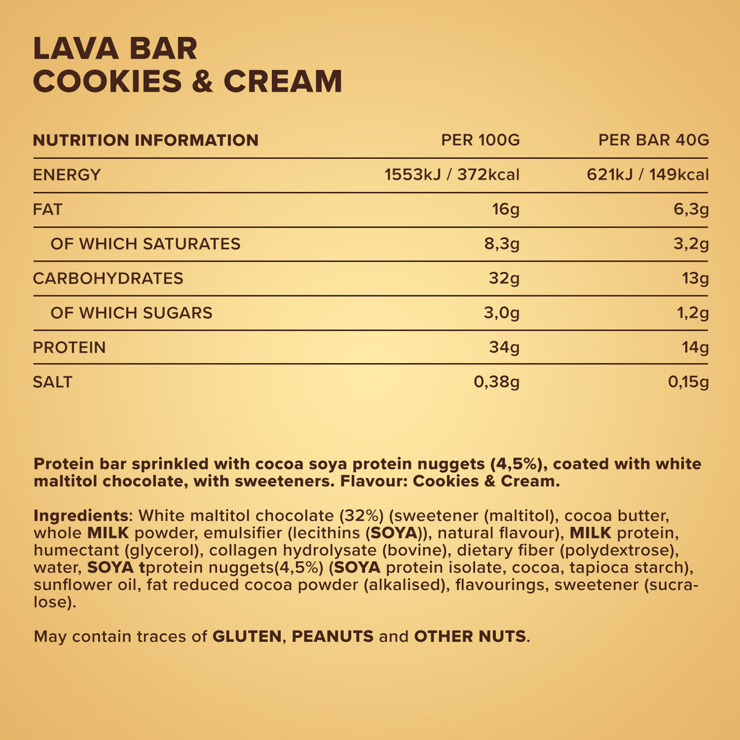 Lava Bar Protein Bar (40g) - Cookies and Cream