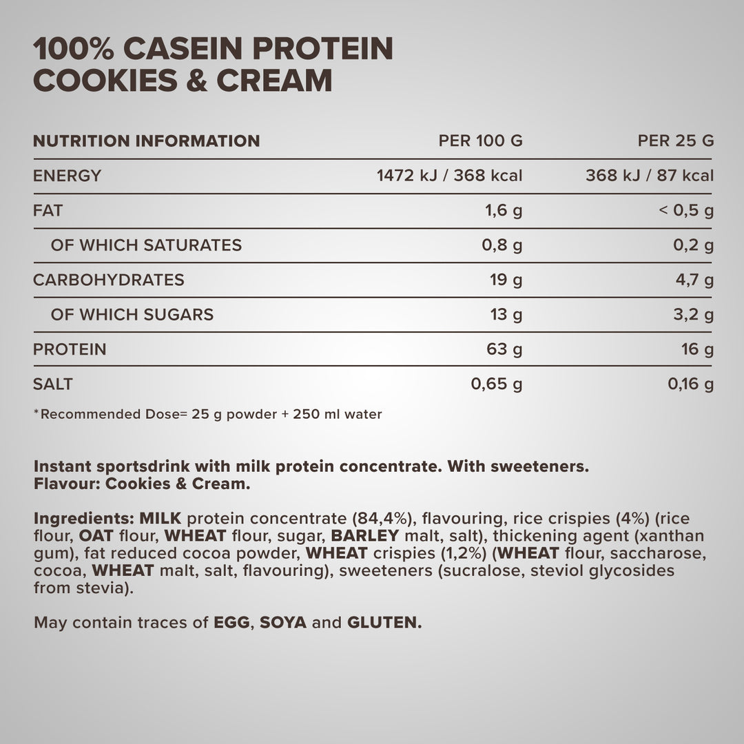 100% Casein Protein (750g) - Cookies and Cream