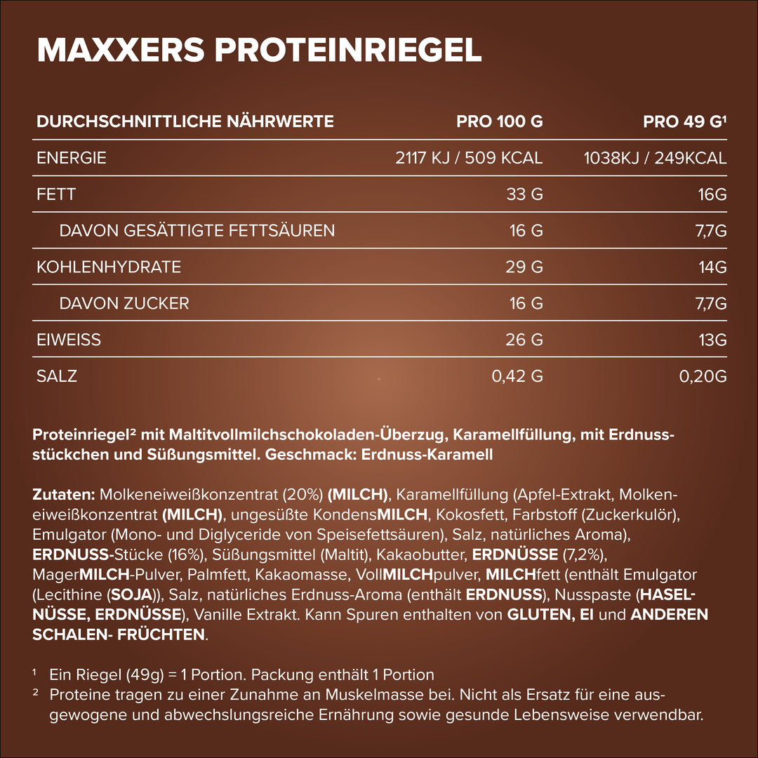 Maxxers (24x49g) - Peanut Caramel