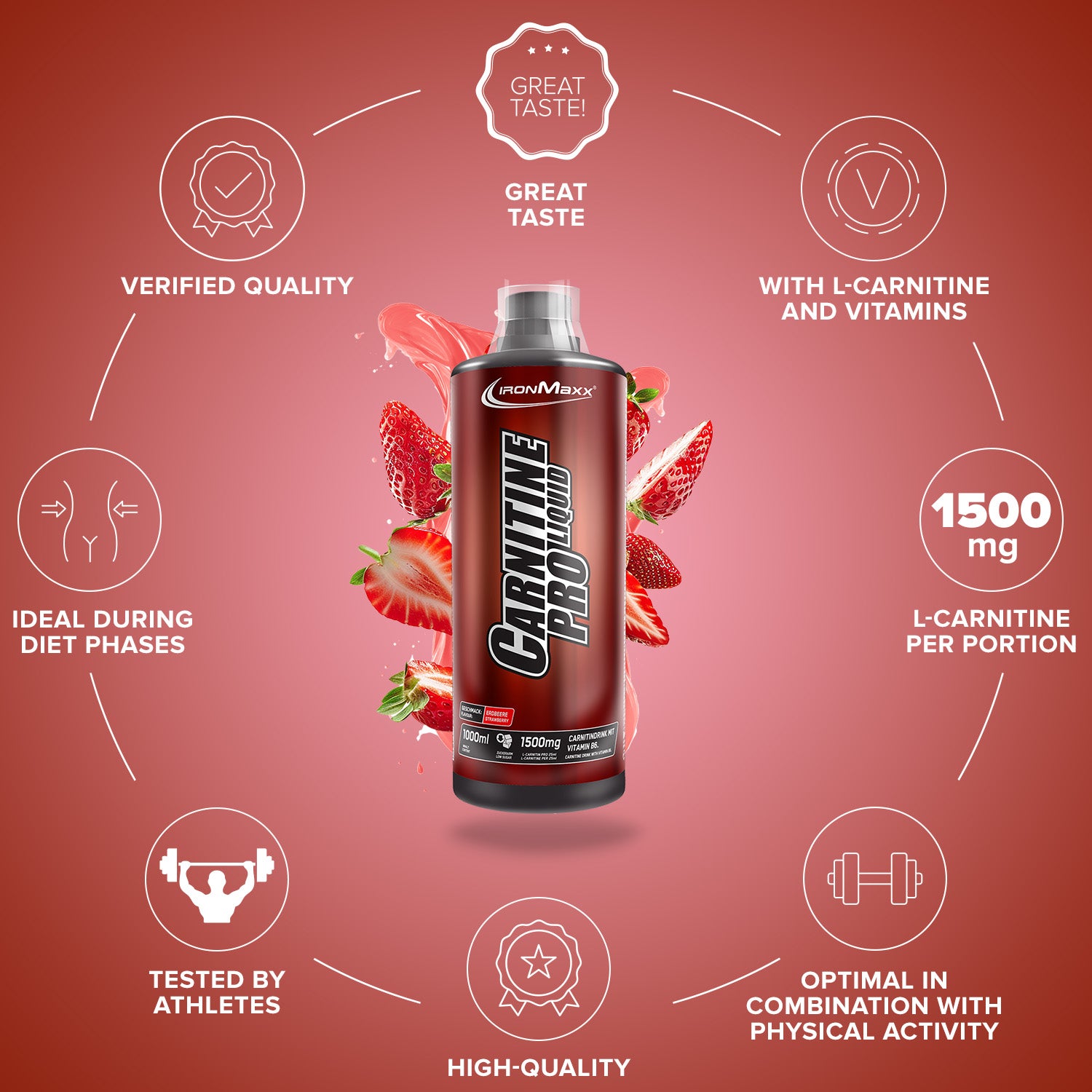 Carnitine Pro Liquid (1000ml) - Erdbeere