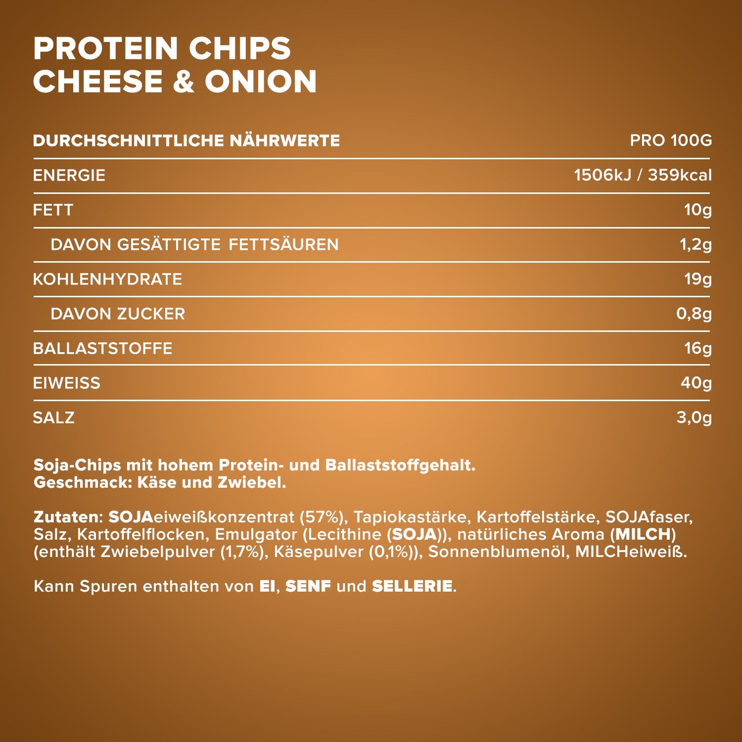 Protein Chips 40 (50g Beutel) - Cheese & Onion