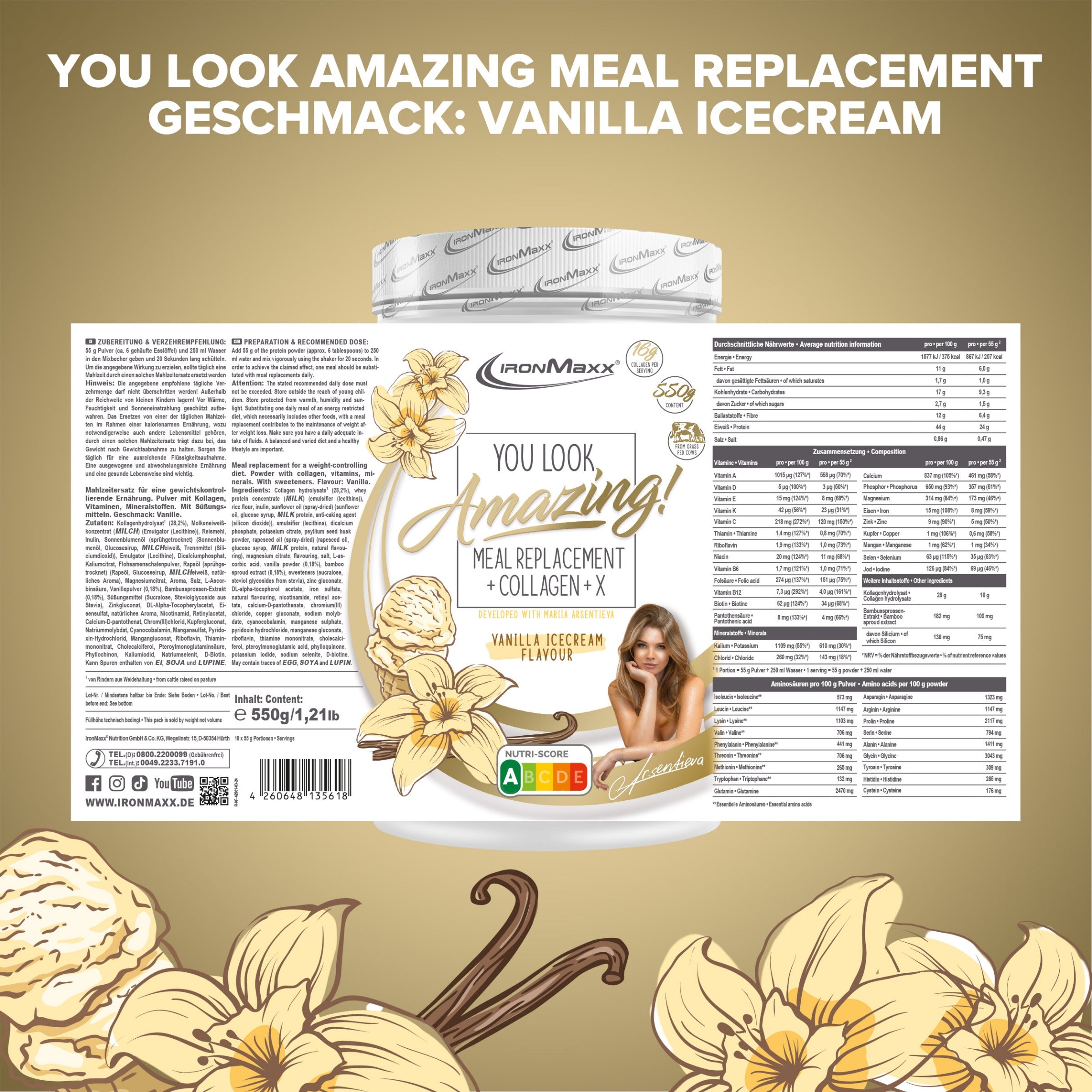 Amazing Food Mahlzeitenersatz (550G) - Vanilla Ice Cream