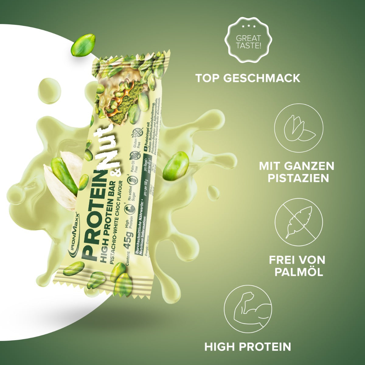 Protein & Nut - Pistachio-White Choc (24x45g)