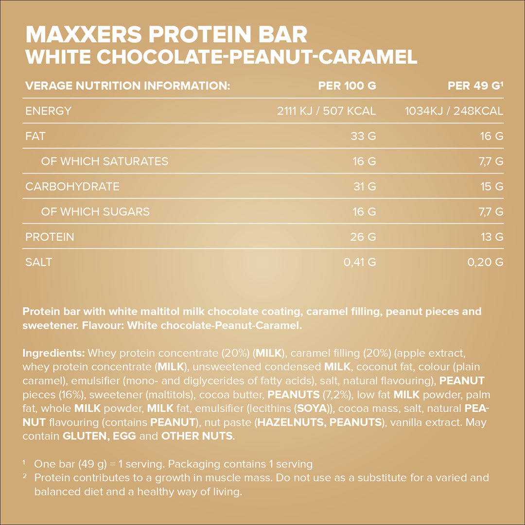 Maxxers (24x49g) - White Choc Peanut Caramel