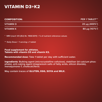 Vitamin D3 + K2 - 150 tablets