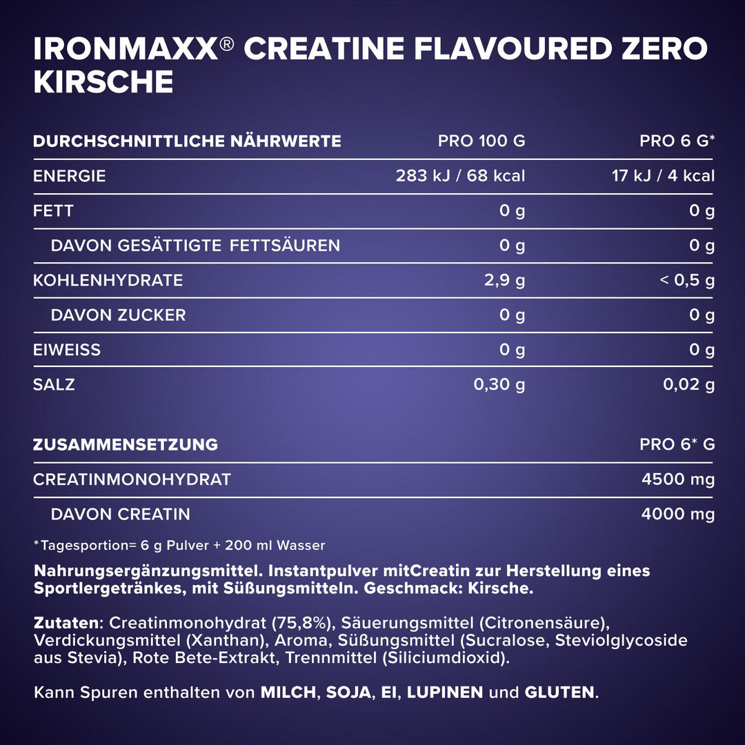 Creatine Flavoured Zero (500g) - Kirsche