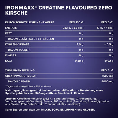 Creatine Flavoured Zero (500g) - Kirsche