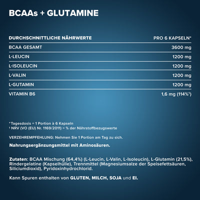 BCAAs + Glutamin 800 - 130 Kapseln