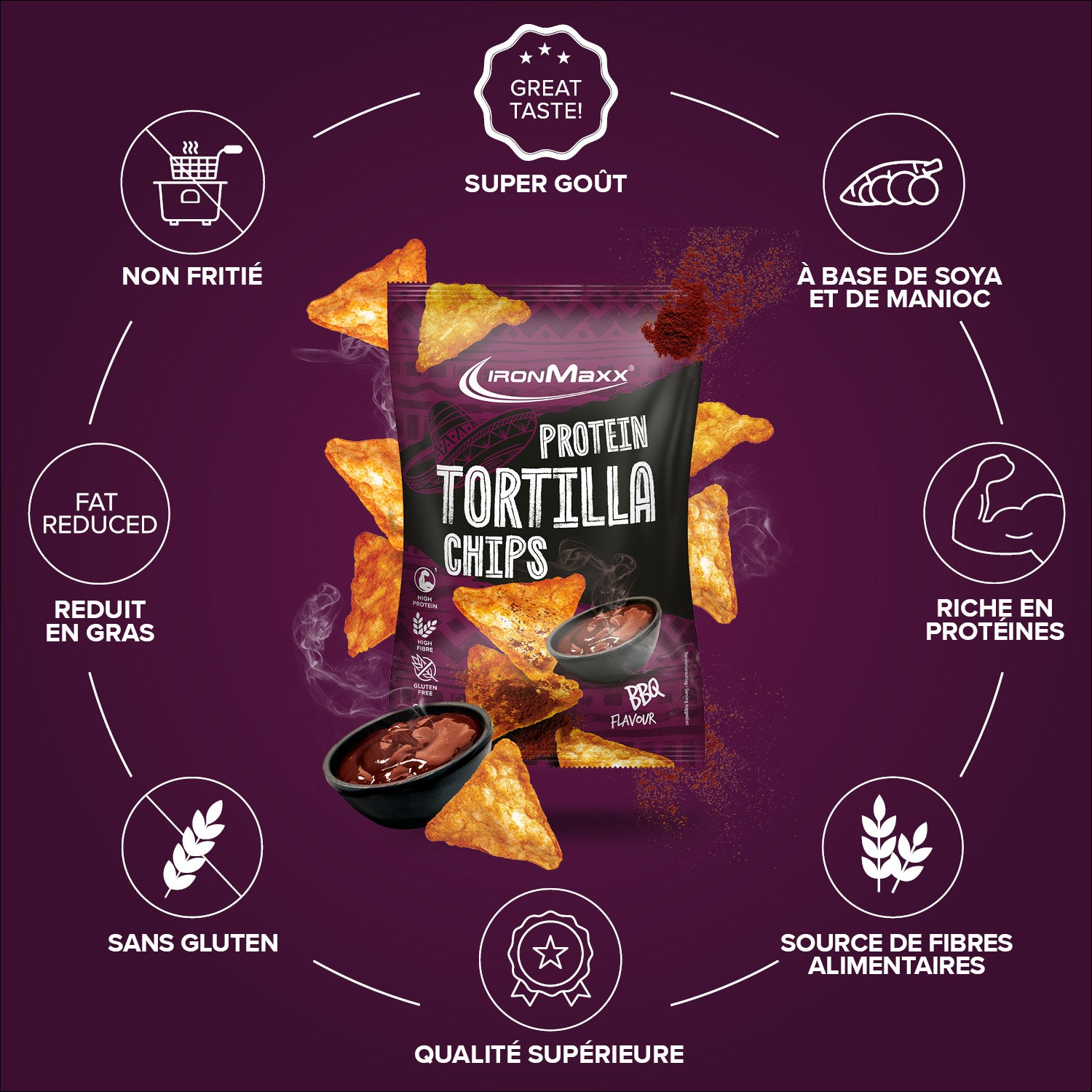 Eiwitrijke tortillachips 2.0 (60 g) - Barbecue