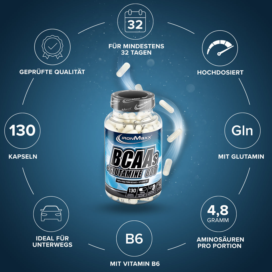BCAAs + Glutamin 800 - 130 Kapseln