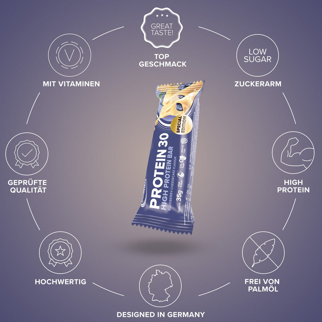 Protein 30 Protein Riegel (24x35g) - Blueberry Cheesecake