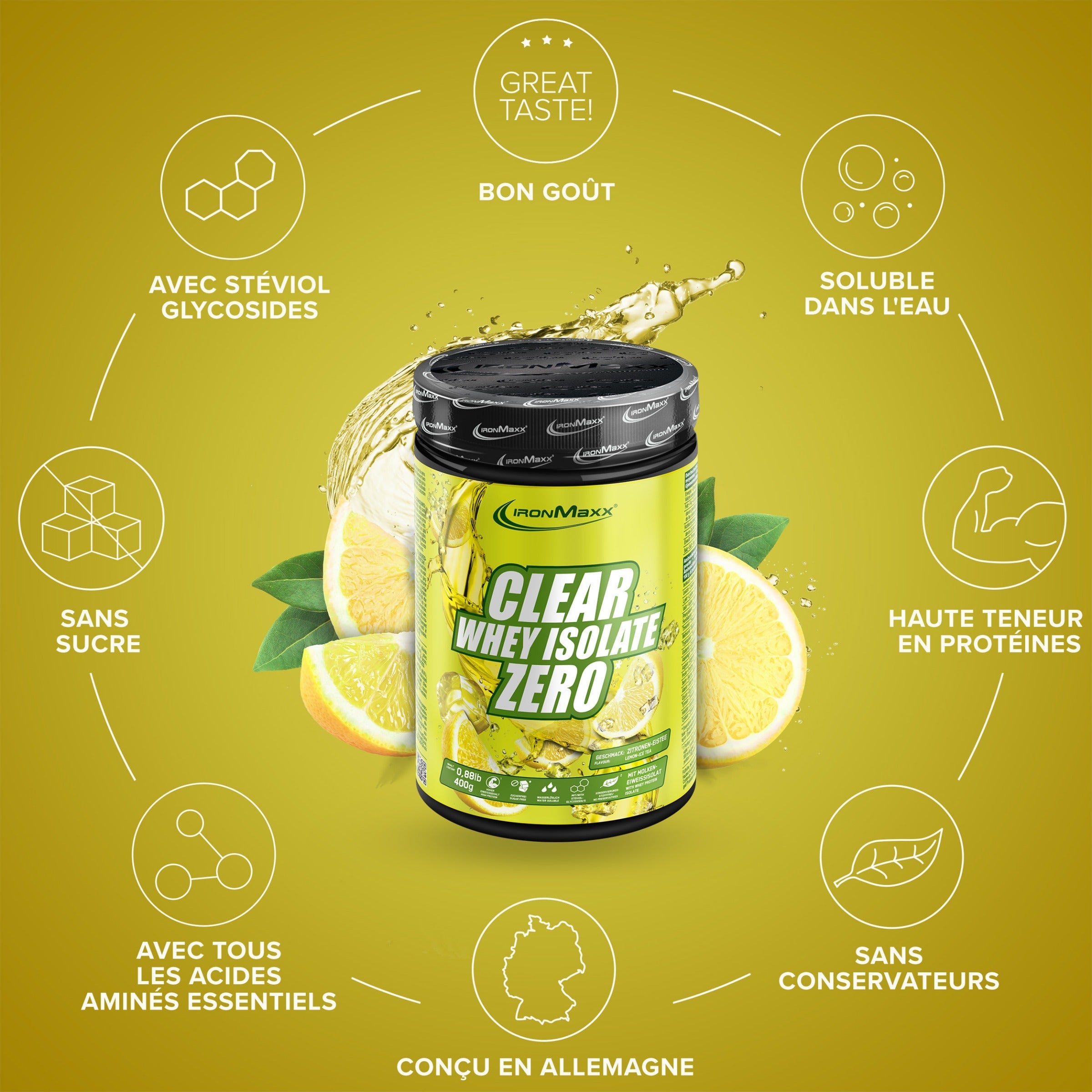 Clear Whey Isolate ZERO - 400g Dose Lemon Ice Tea
