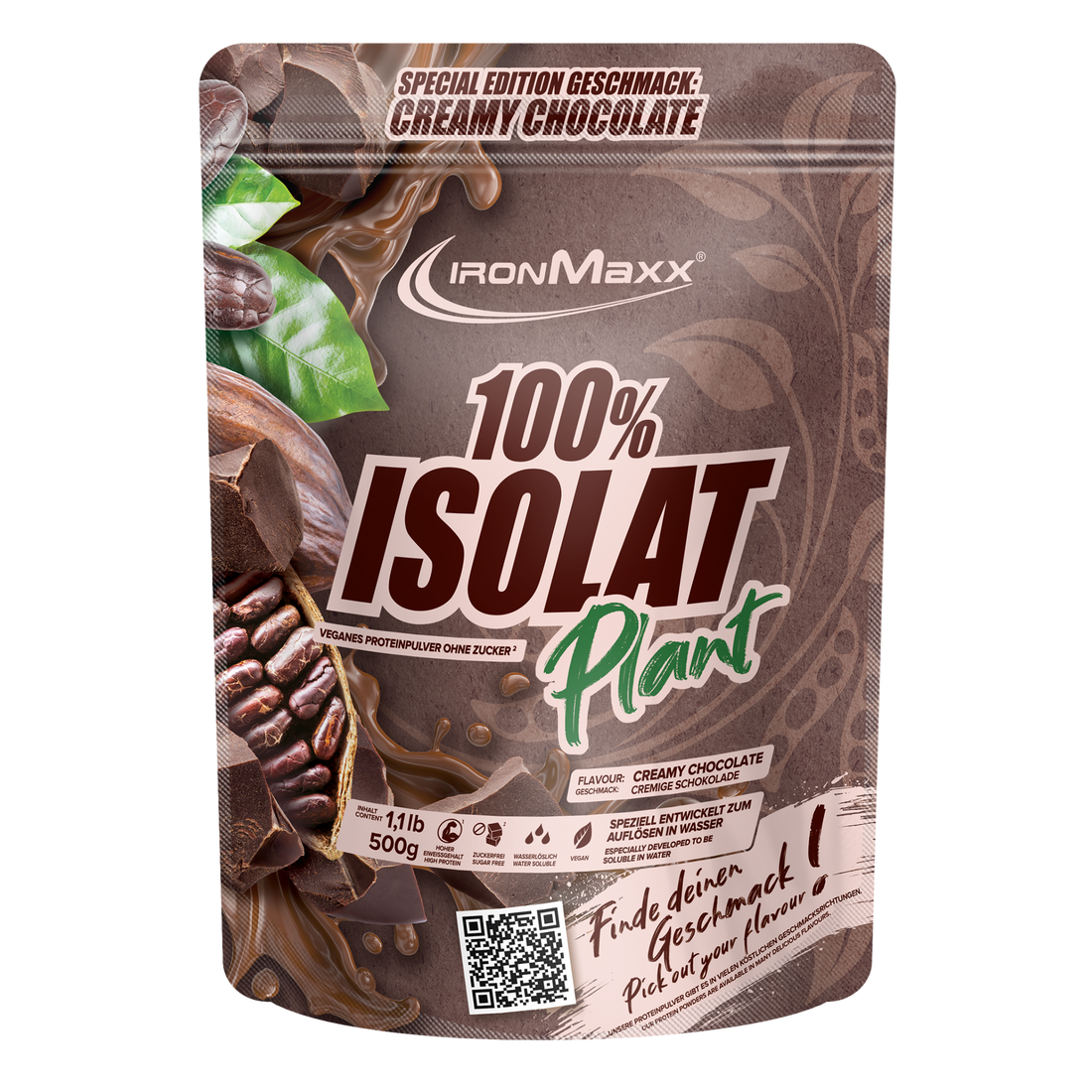 100% Isolat Plant 500g Beutel Creamy Chocolate