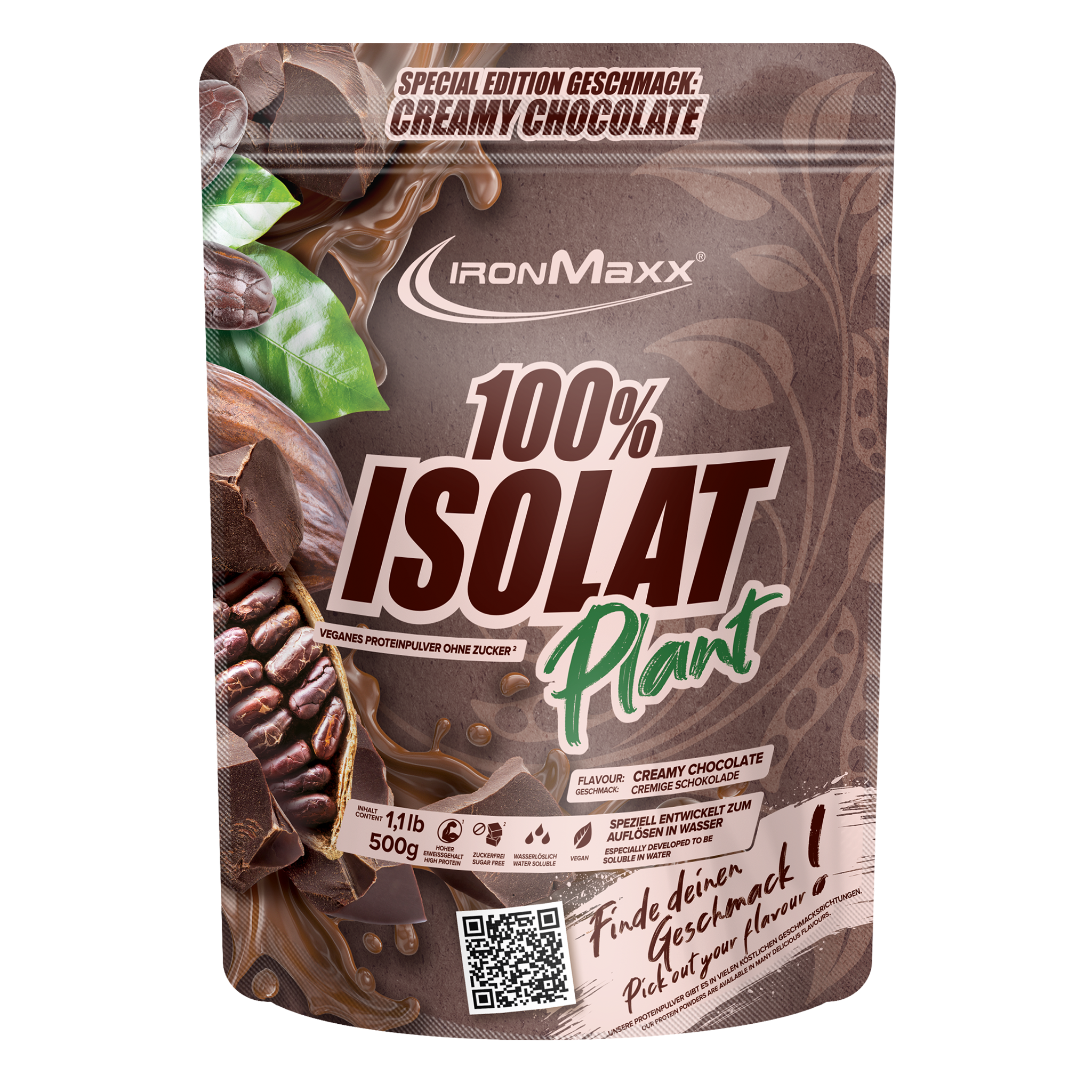 100% Isolat Plant 500g Beutel Creamy Chocolate