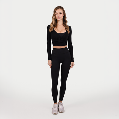 MRIIÀ Bodycon Long Sleeve Wrap Top