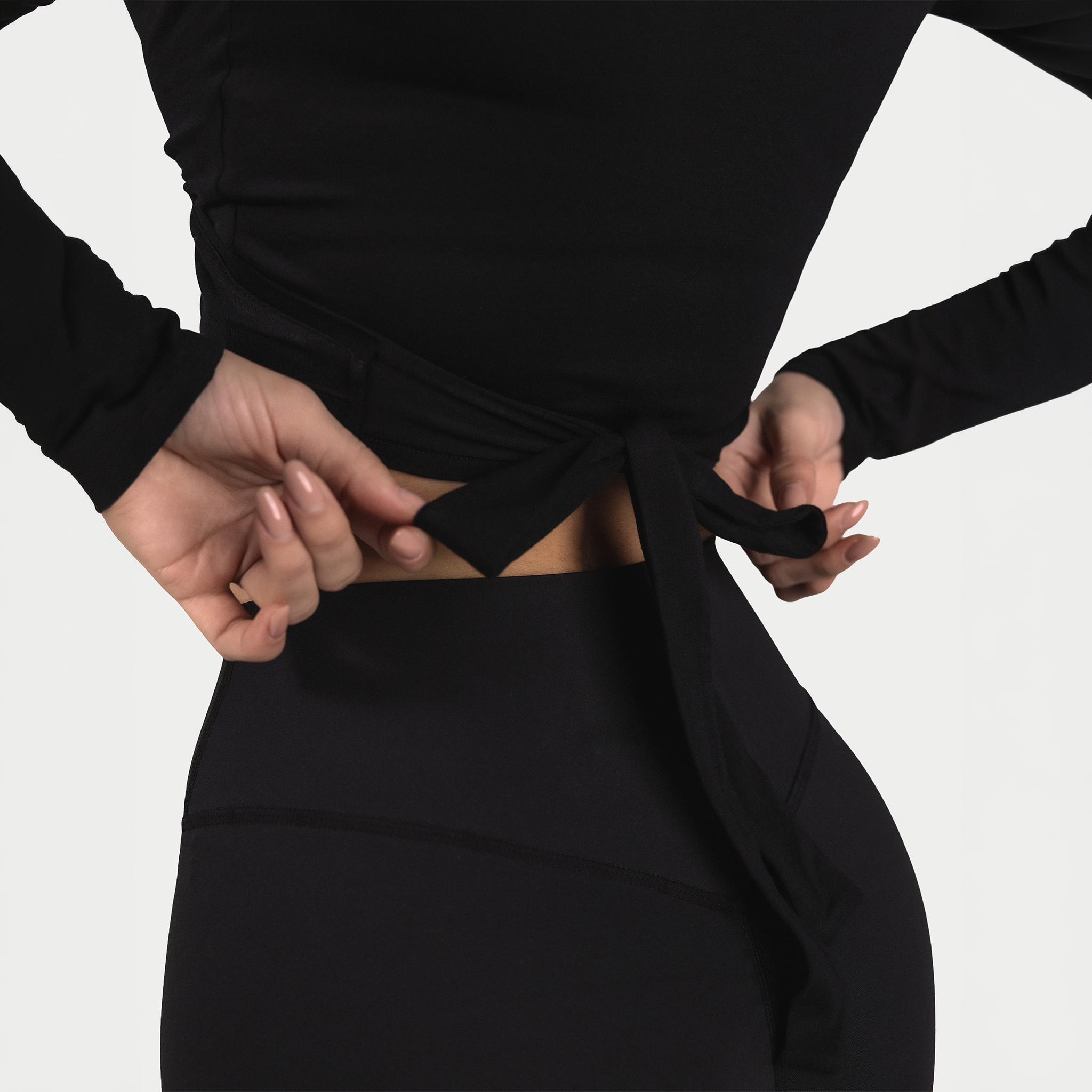 MRIIÀ Bodycon Long Sleeve Wrap Top