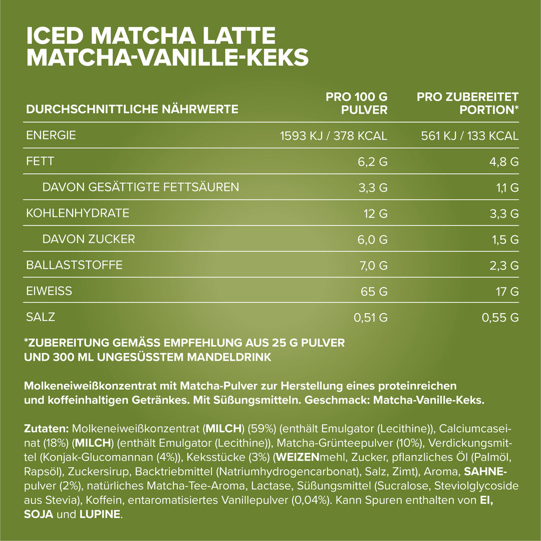 Iced Matcha Latte (300g) - Vanilla Crumble