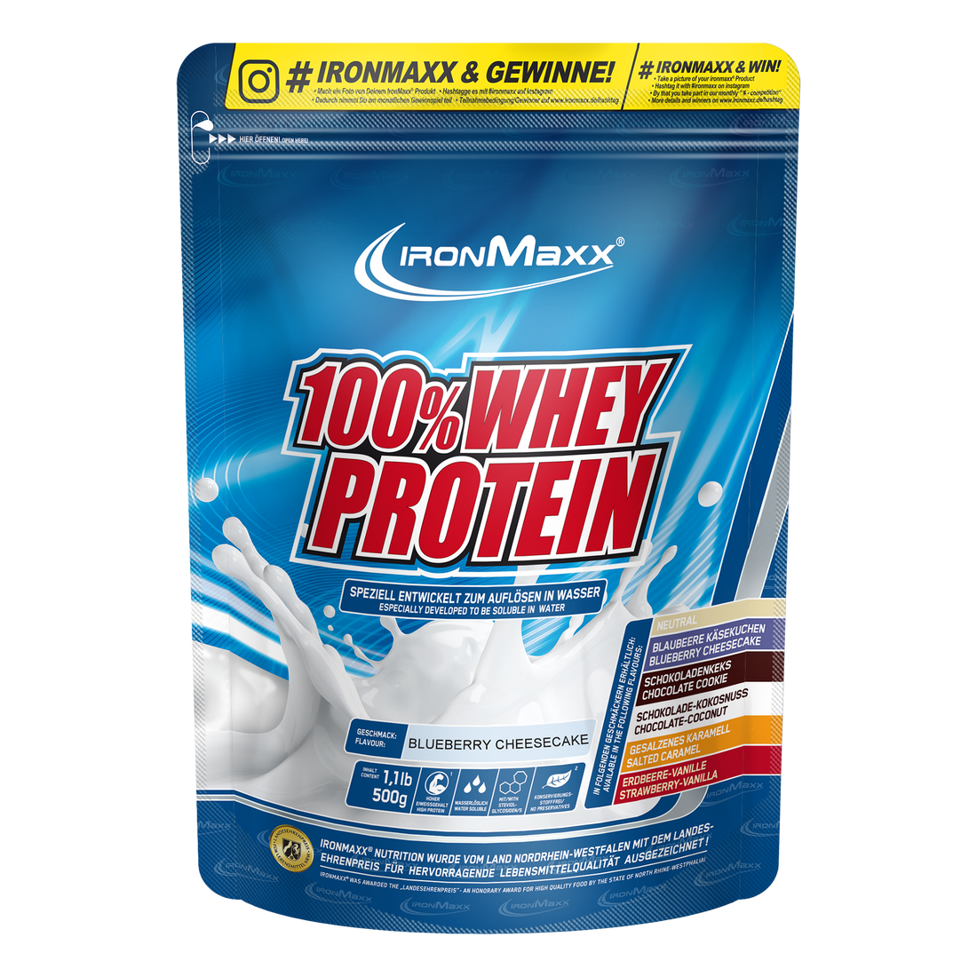 100% Whey Protein - 500g Beutel - Blueberry Cheesecake