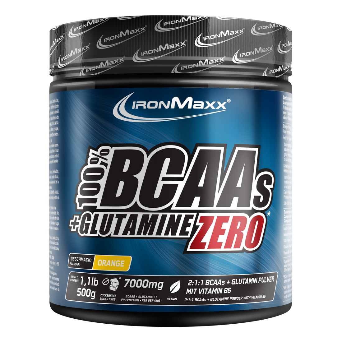 100% BCAAs + Glutamine Zero (500g) - Orange