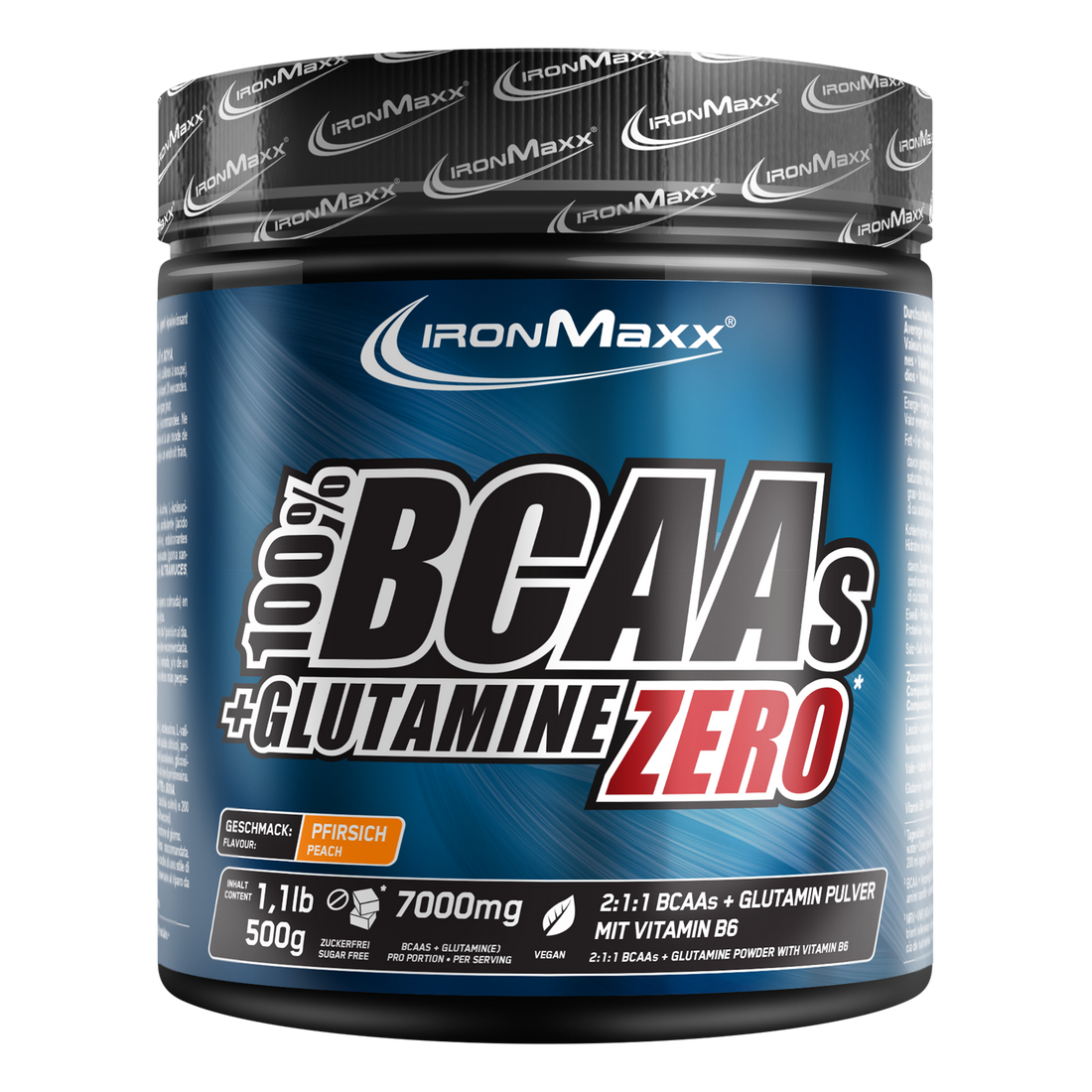 100% BCAAs + Glutamine Zero (500g) - Pfirsich